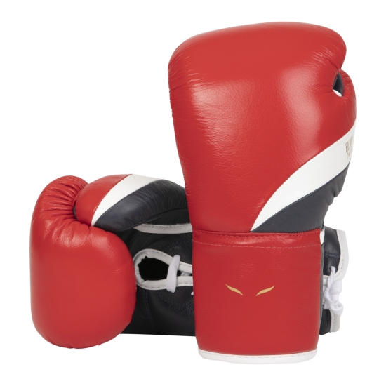 Lace boxing gloves ELION Paris Elegant Leather Red - White - Blue